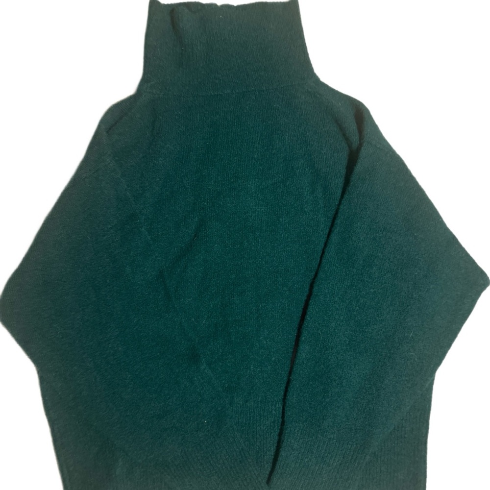 J Crew  Forest Green Relaxed Zip-Up Stretch Sweater - Picture 3 of 8